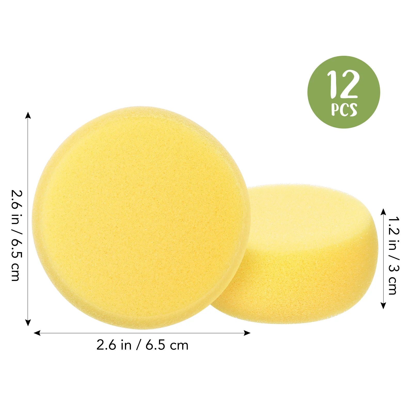

12Pcs Round Yellow Sponges for Art Watercolor Painting Crafts Pottery Dyeing Tiles Round Sponge Circle Sponge Painting Sponges