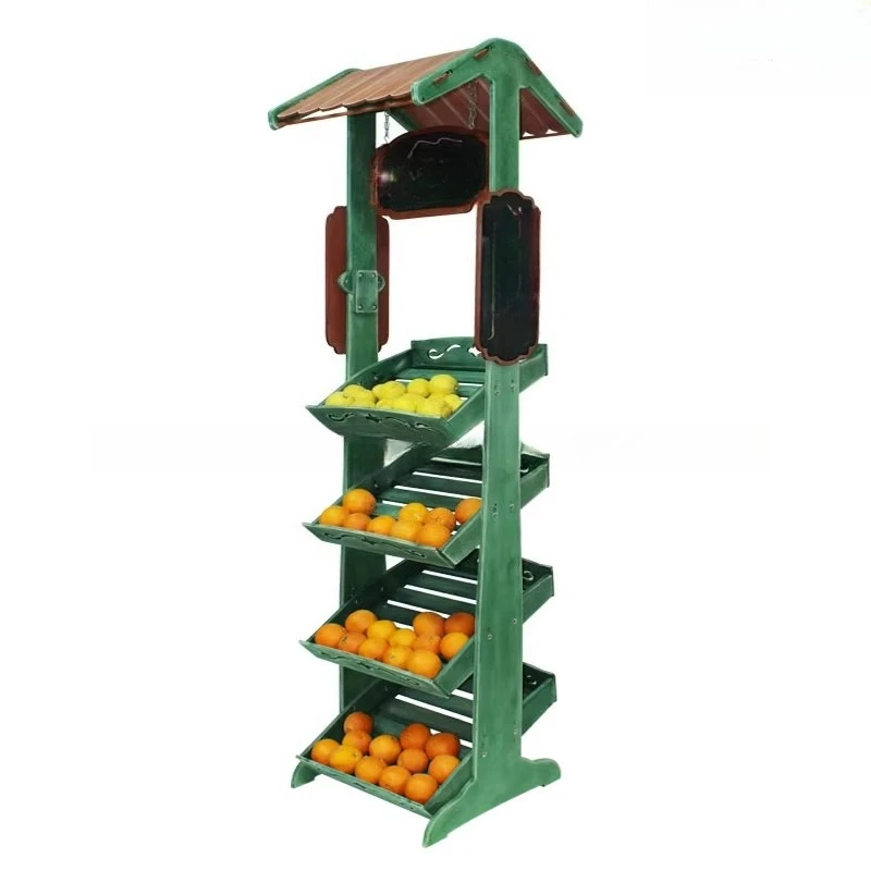 4-Layer metal double-sided light detachable freestanding floor display stand, suitable for supermarkets