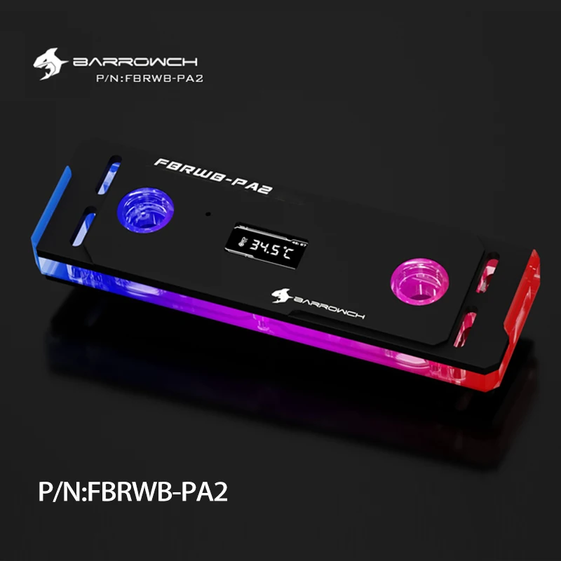 

Водяной блок с цифровым дисплеем Barrowch FBRWB-PA2/TFT, LRC 2.0 (5 В, 3 контакта), стандарт освещения с охлаждающими обладнателями RAM