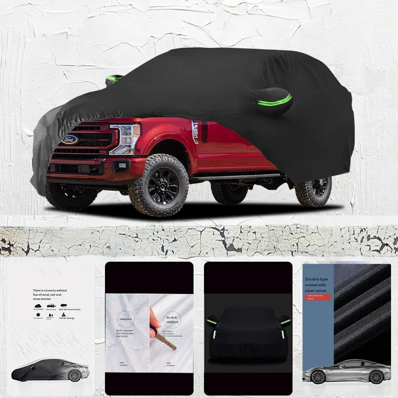 

For Ford F250 fit Outdoor Protection Full Car Covers Snow Cover Sunshade Waterproof Dustproof Exterior Car cover Black