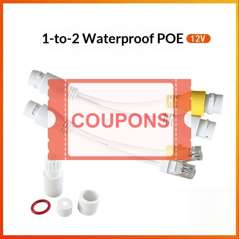 RJ45 POE Splitter 1 To 2 Network Cable Connector Outdoor Waterproof POE Adapter For Security Camera Surveillance System