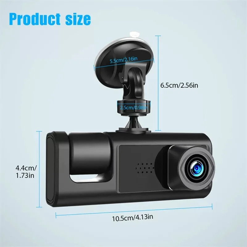 

Видеорегистратор HONGTONG New Arrival Camera 360 с тремя объективами, широкоугольный, HD 1080P, тройная запись, ночное видение