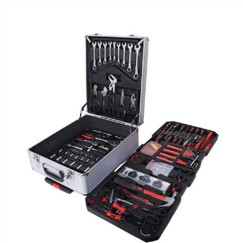 

Portable Hardware Toolbox, Auto Repair Machine Repair Aluminum Trolley Case Sleeve Wrench Aluminum Case