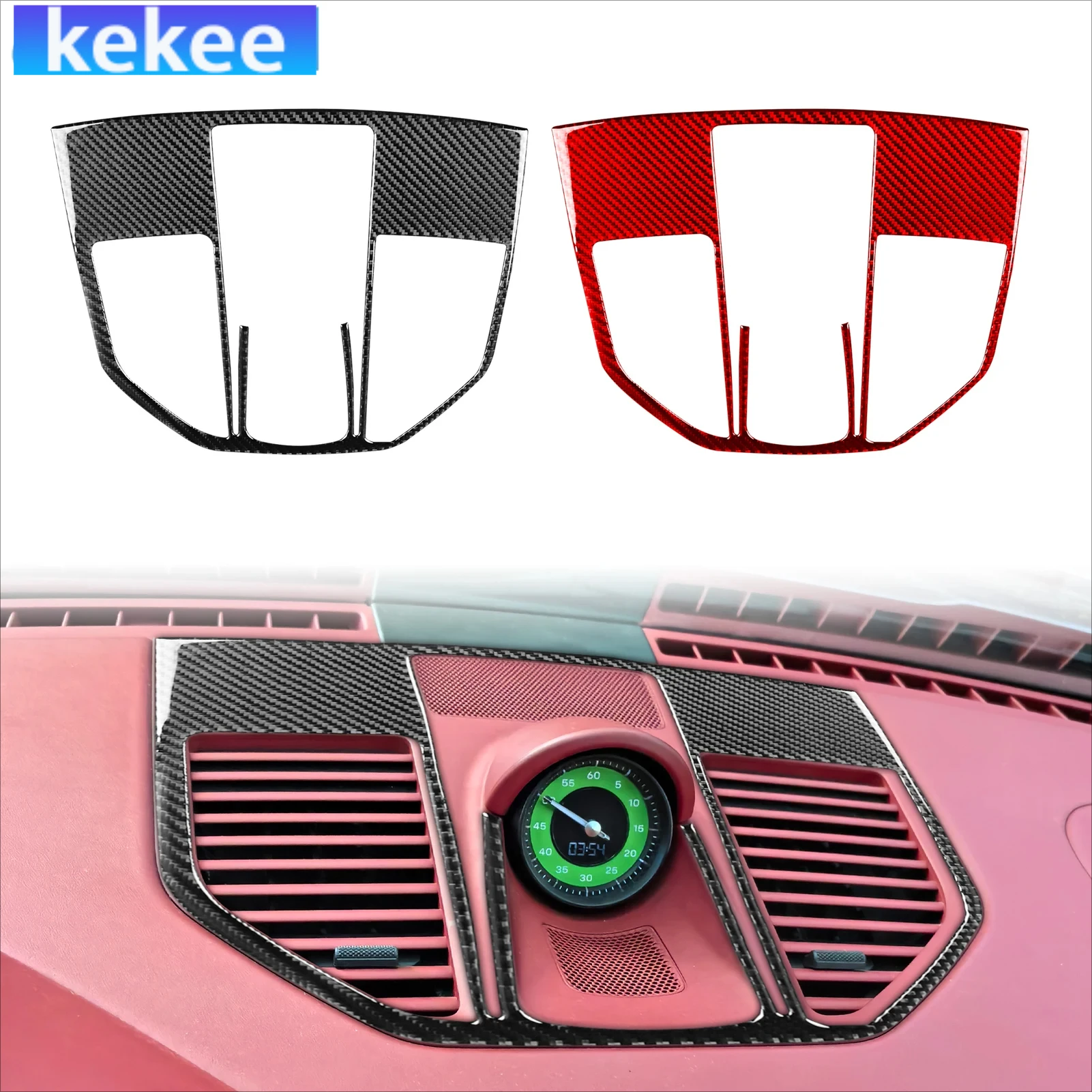 For Porsche 992 911 2019-2024 Carbon Fiber Dashboard Air Outlet Air Vent Interior Car Accessories Soft Cover Stickers Auto Trim