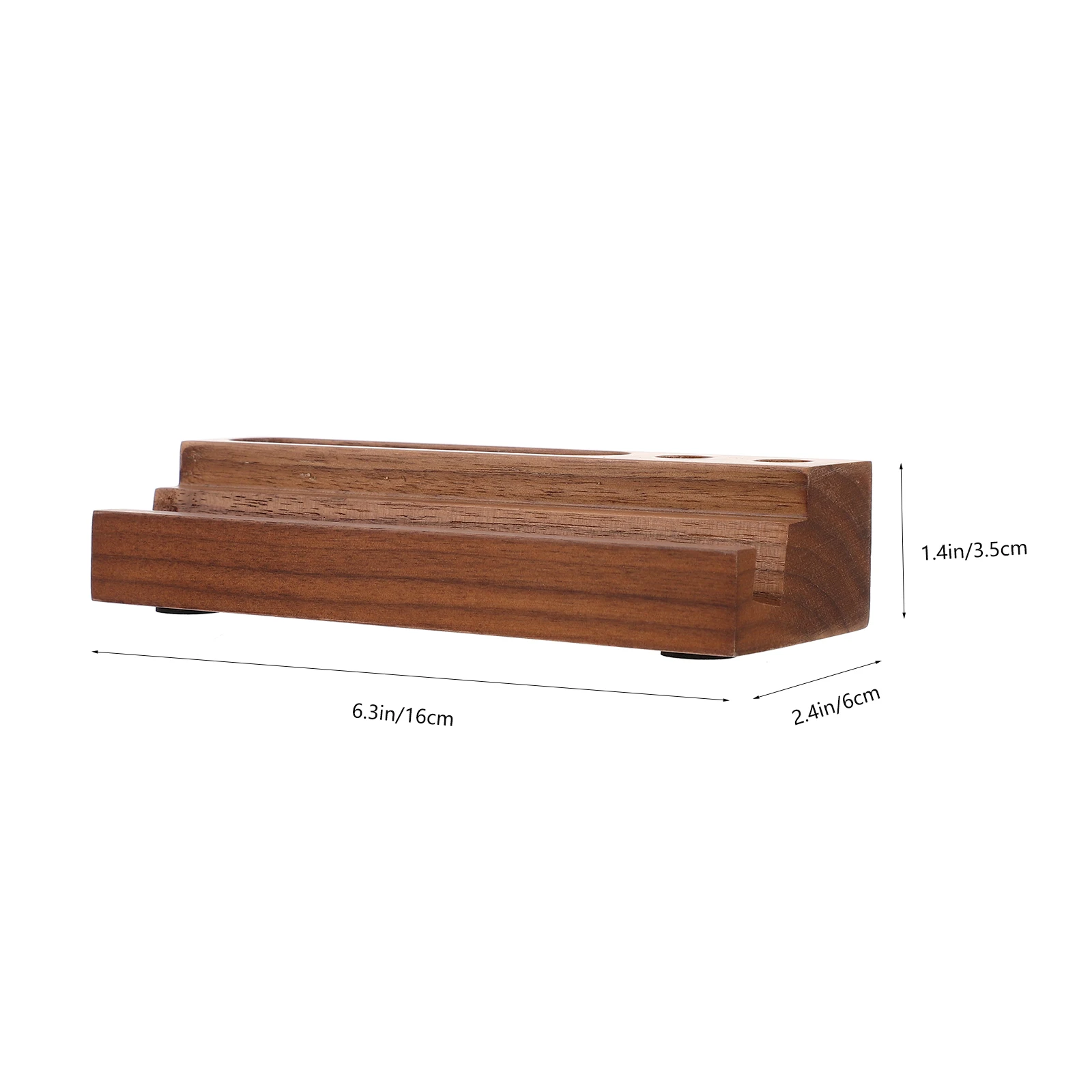 

Wooden Phone St Desk Pen Holder Walnut Multi function Pencil Support Cell Phone Business Card Slot Signature Pen Placement