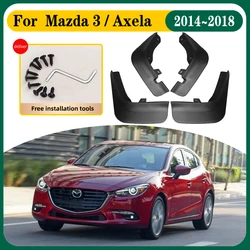 Frente e traseira carro lama Flaps, guarda-lamas Splash, Fits Mazda 3, Axela Sedan Hatchback, Hatchback M3, 2014-2018, BM BN