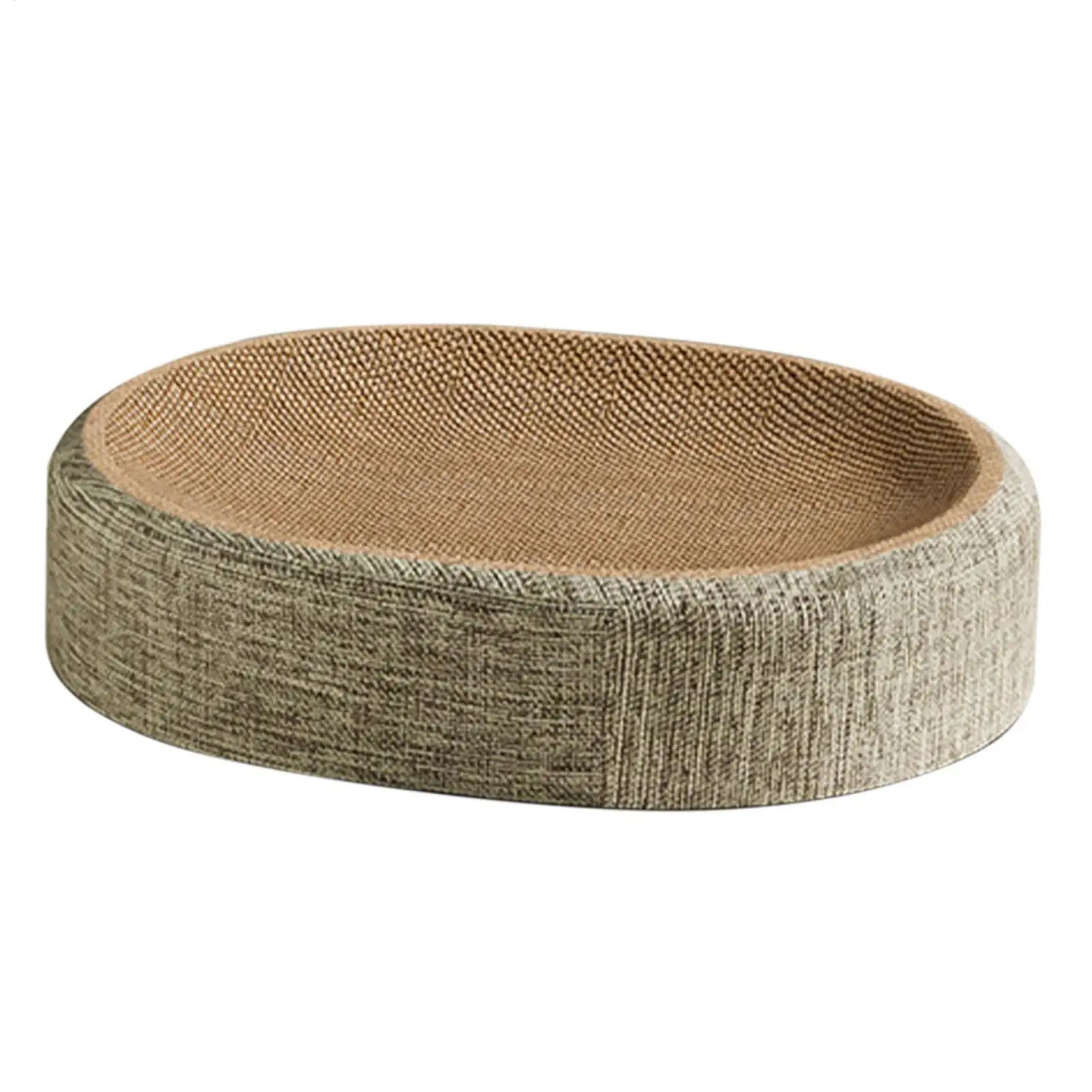 Ovales Katzenkratzbrett, 2-in-1 Sisal-Katzenbett, fusselfrei, mit verschleißfestem Krallenauflagekissen zum Schutz der Möbel.