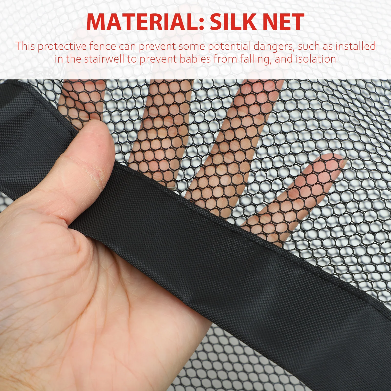 

Children Protective Fence Safety Door Guardrail Baby Gates No Punching Railing Net for Proofing