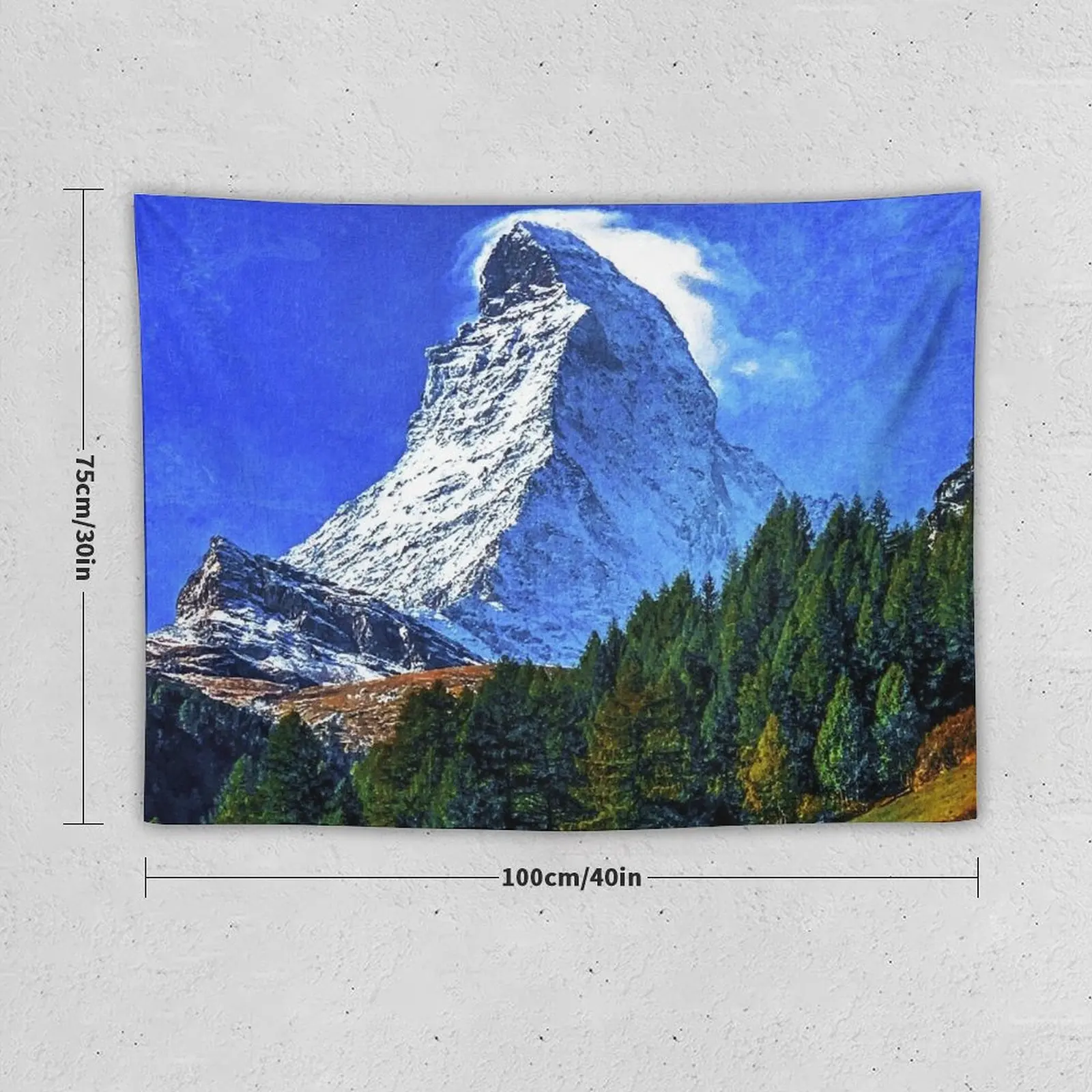 Matterhorn Mountain Switzerland Zermatt, Matterhorn Mountain Swiss Alps, Zermatt Townn Matterhorn Oil Paint, Switzerlan Tapestry