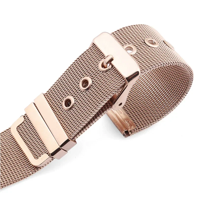 18mm 20mm 22mm 24mm Metal Bracelet 0.4mm Mesh Watchband Stainless Steel Strap Pin Buckle Milanese Watch Band for Omega Seamaster