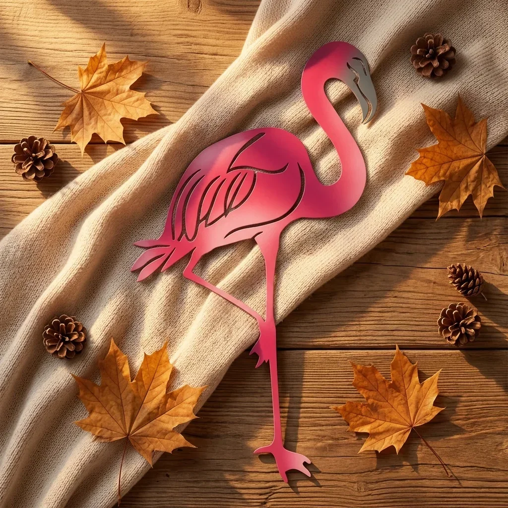 CIFBUY Vintage Flamingo Metal Wall Sculpture Rust Proof Waterproof Decor For Garden Patio Living Room Home Gift
