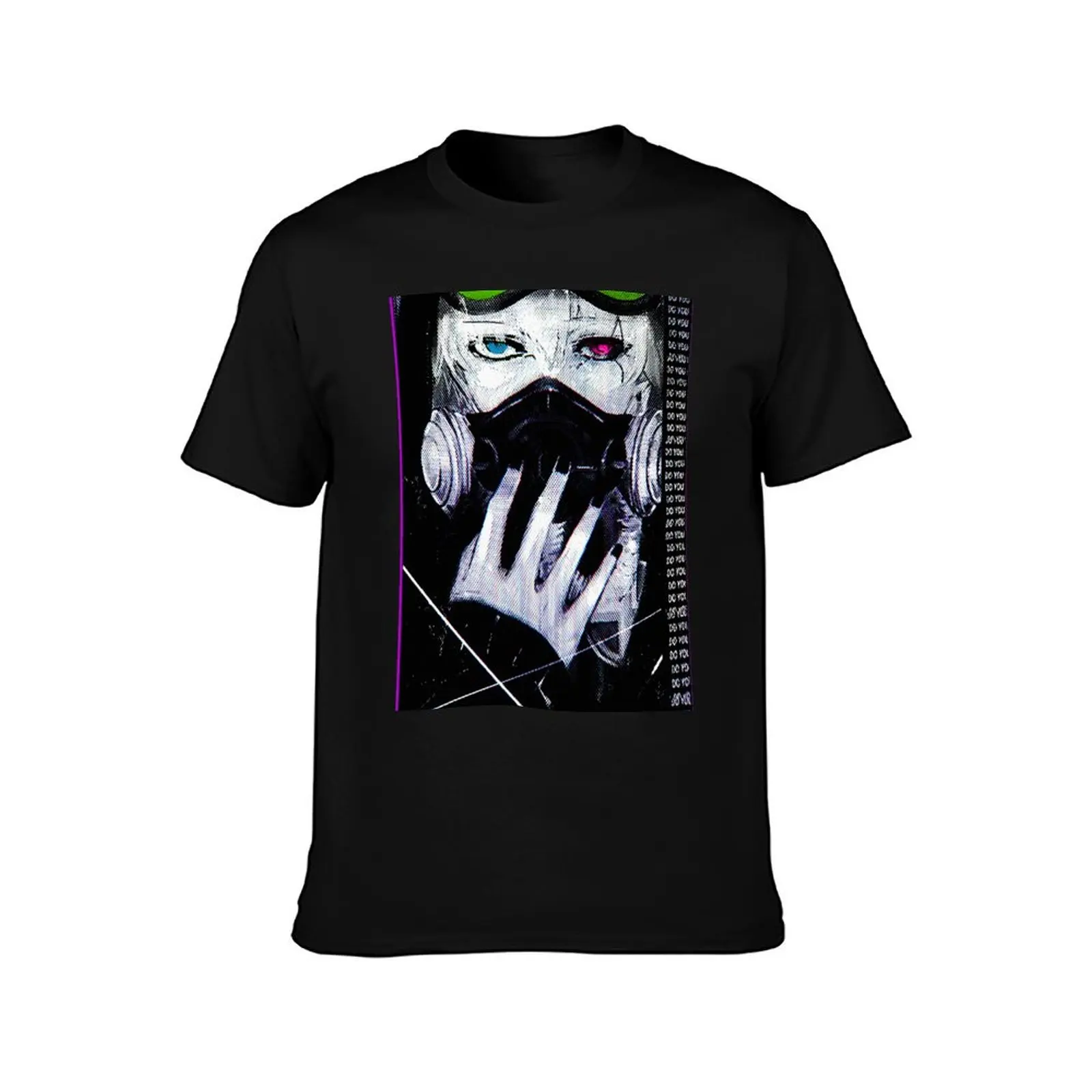 Vaporwave Cyberpunk Glitch Girl T-Shirt Relaxed Casual Short Sleeve Tee T-Shirt