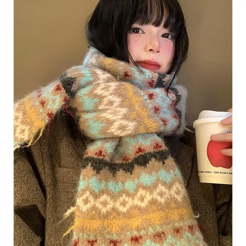 

Multifunctional Women's Winter Scarf with Long Sleeves Warm Autumn Knitted Shawl Wrap Solid Color Chunky Wrap Scarf Cape Wh80