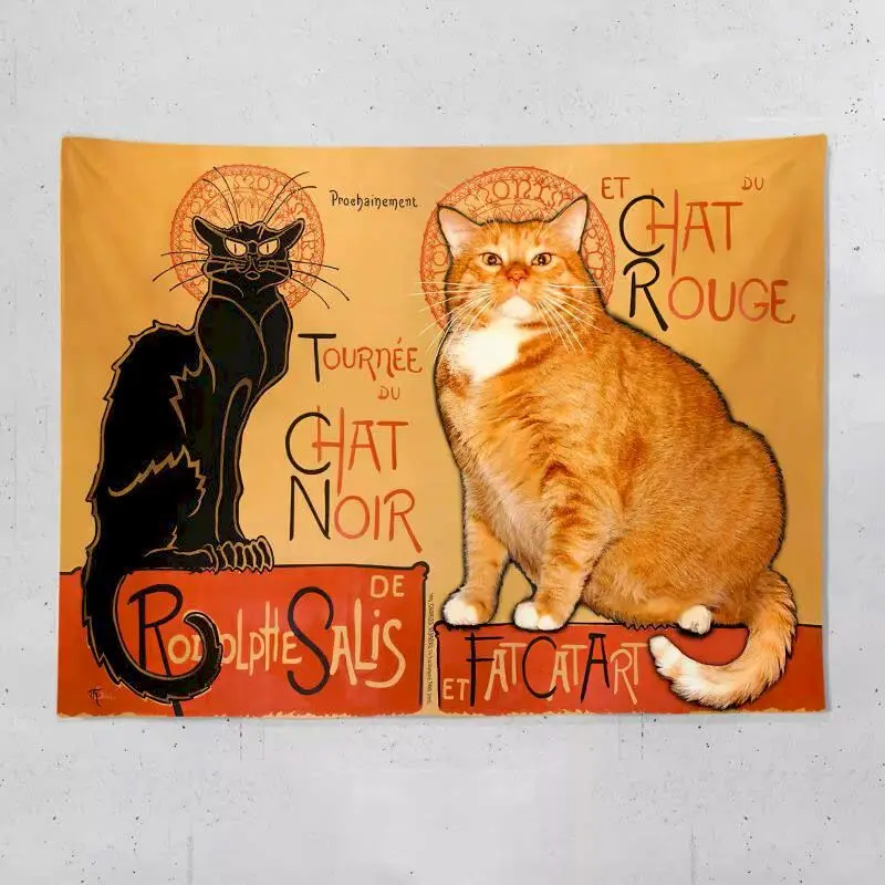 VIKAMA Great Wave & Cat Parody Tapestry Wall Hanging, 6 Designs, Wall Decor for Bedroom Living Room Dorm