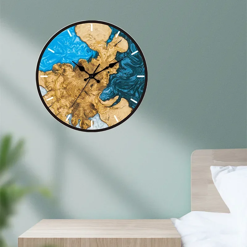 New Transparent Acrylic Wood Grain Wall Clock High Quality Luxury Wall Decoration Clocks for Living Room Bedroom Office Home F9C
