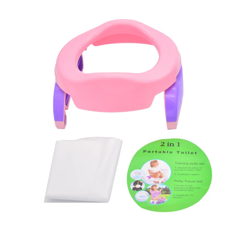 2024New Portable Baby and Toddler Potty Travel Potty Ring with Urine Bag Portable Toilet for Children Toilet Training Potty Seat