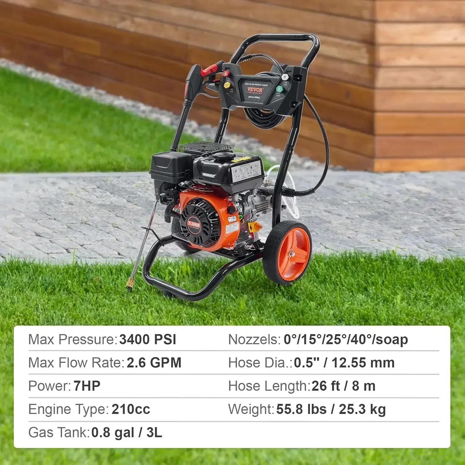 Big Clearance Sale BestsellerBestsellerGas Powered Pressure Washer 3400 PSI 2.6 GPM, with Spray Gun and Extension Wand, 5 Quick