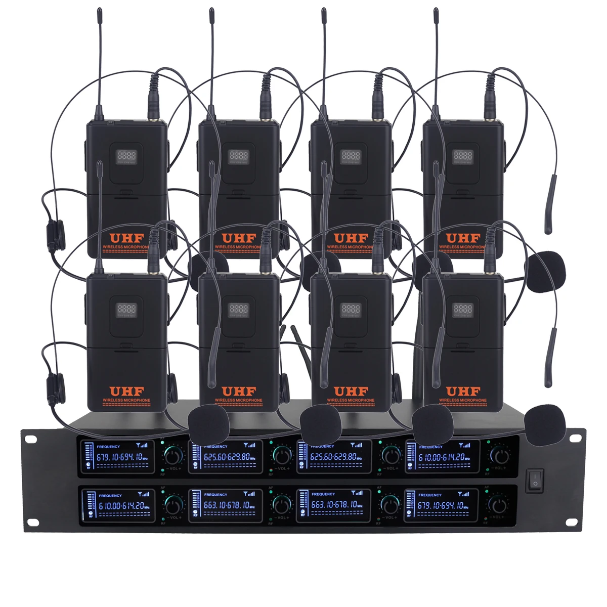 

ERZHEN high-end wireless microphone, high-frequency, karaoke lavalier microphone, 8-channel stage performance