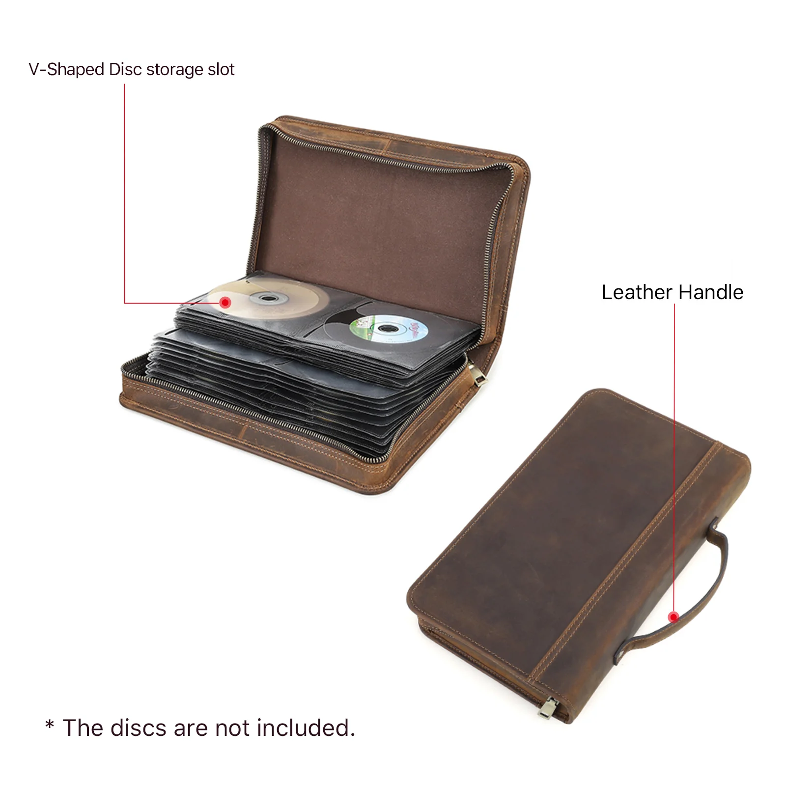 

2025 hot sale Ready Stock Large Capacity CF8019 80 CD Case Portable Leather DVD Storage Bag VCD Holder for Game Discs