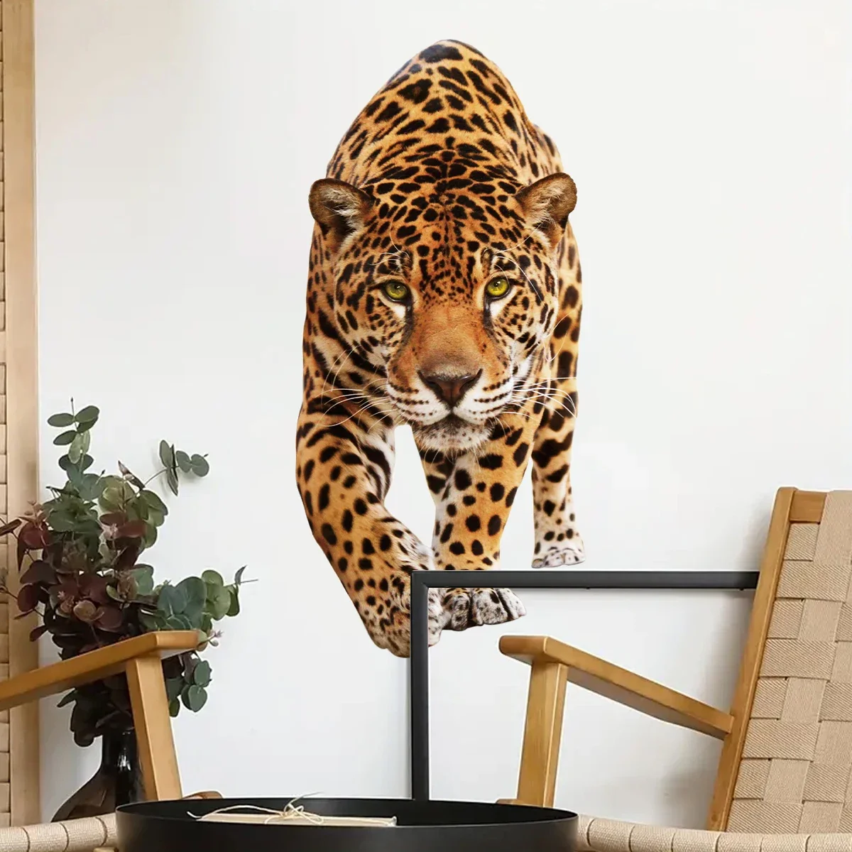 1Pc Watercolor Realistic Leopard Wall Stickers Home Essentials Decoration Room Decor Kids Children\'s Room Living Room Wall Decal