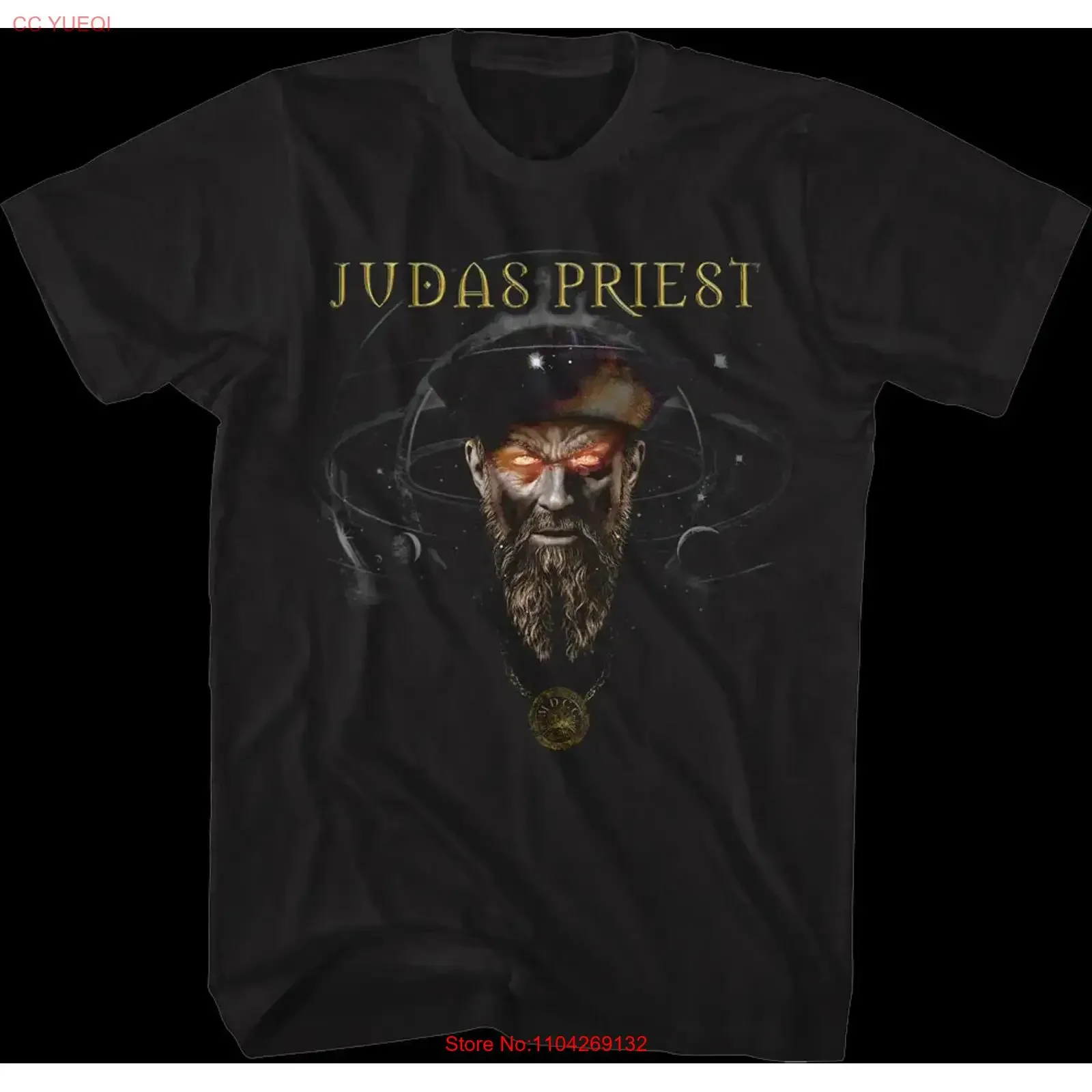 Camiseta Nostradamus Judas Priest vintage lavada para uso diário, streetwear unissex, macia, versátil, casual, ligeiramente elegante