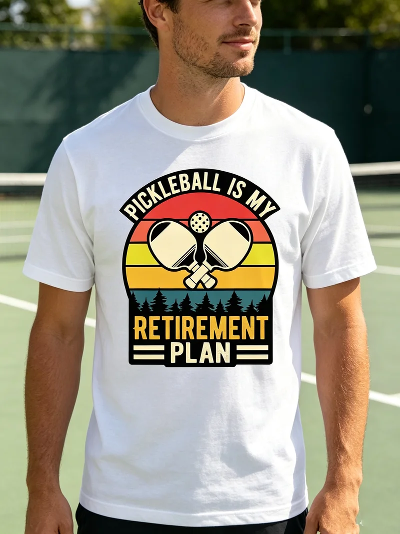 Pickleball Is My Retirement Plan T-Shirt Funny Retired Player Gift Shirt for Men Women Casual Sports Tee Streetwear Lover Life