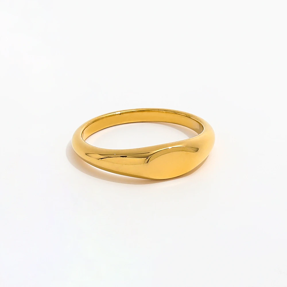 Joolim High End PVD Symple Curved Smooth Ring for Women Stainless Steel Jewelry Wholesale