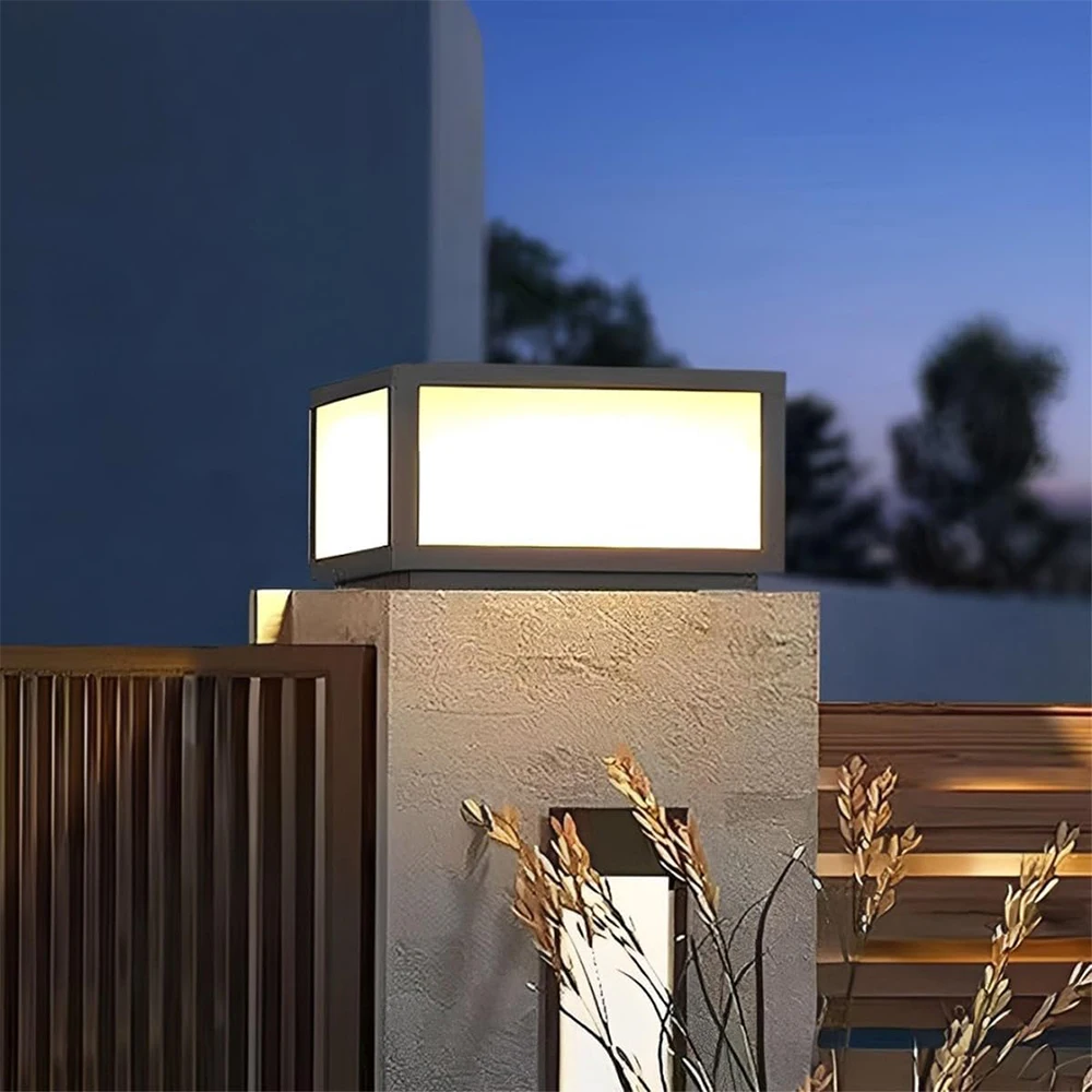 

Outdoor Lampposts - IP65 Waterproof Aluminum Modern Dimmable 15W LED Lampposts - Landscape Lighting for a Fenced Garden or Patio