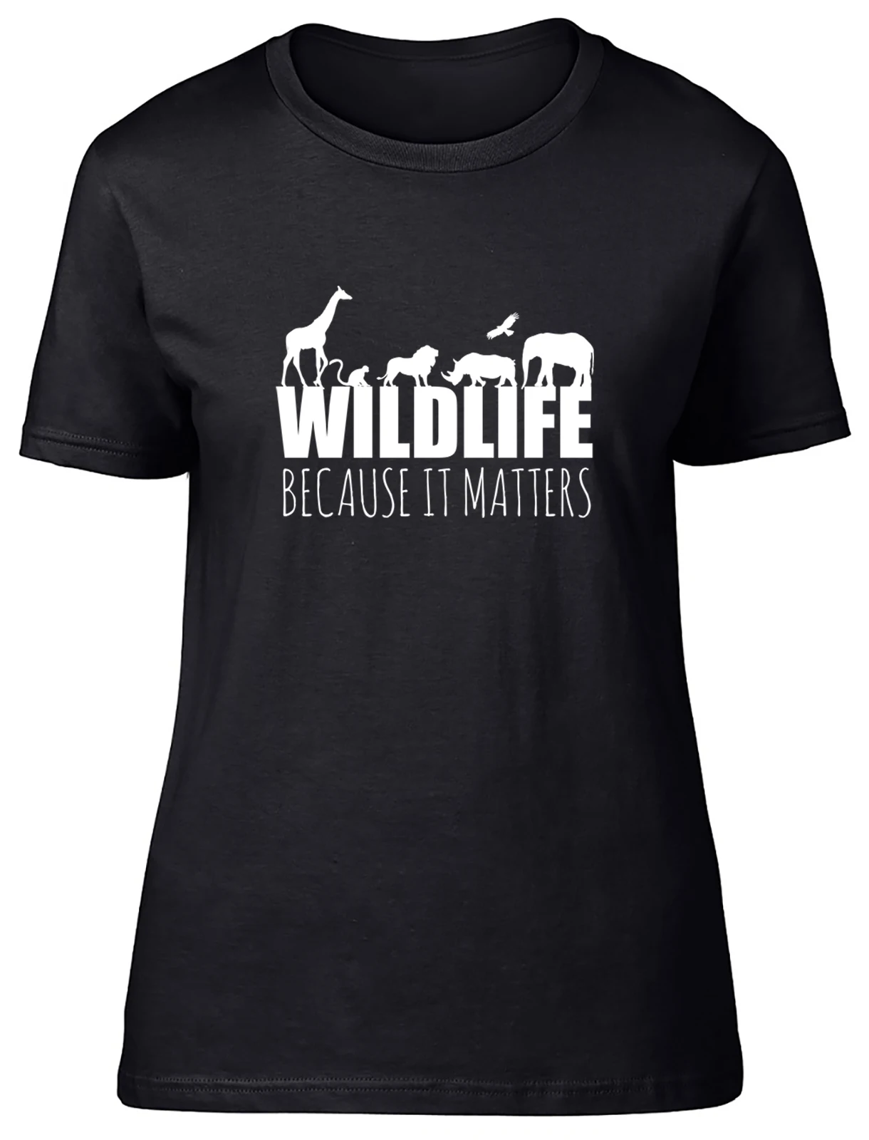 Wildlife Beacuse It Matters Fitted Womens Ladies T Shirt