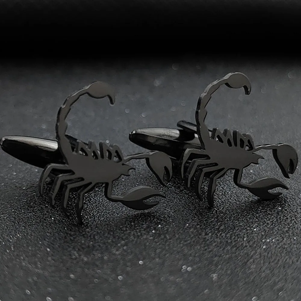 Cross-border explosive product poisonous scorpion stainless steel metal cufflinks, ceremony formal wear outdoor party