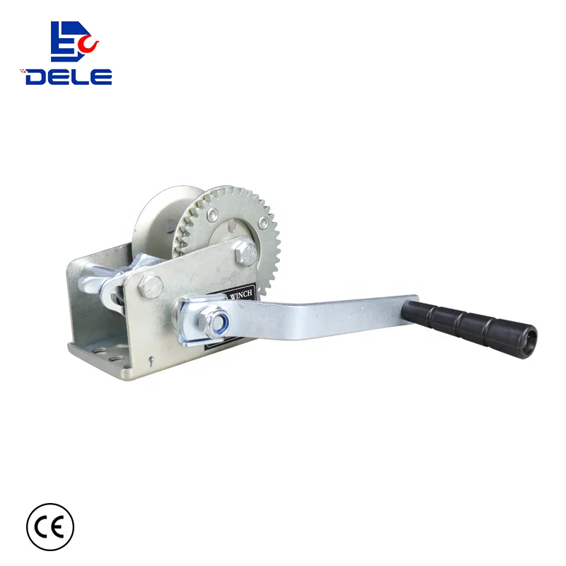 High Quality 600LBS Small Stainless Steel Hand Winch With Wire Rope On Sale