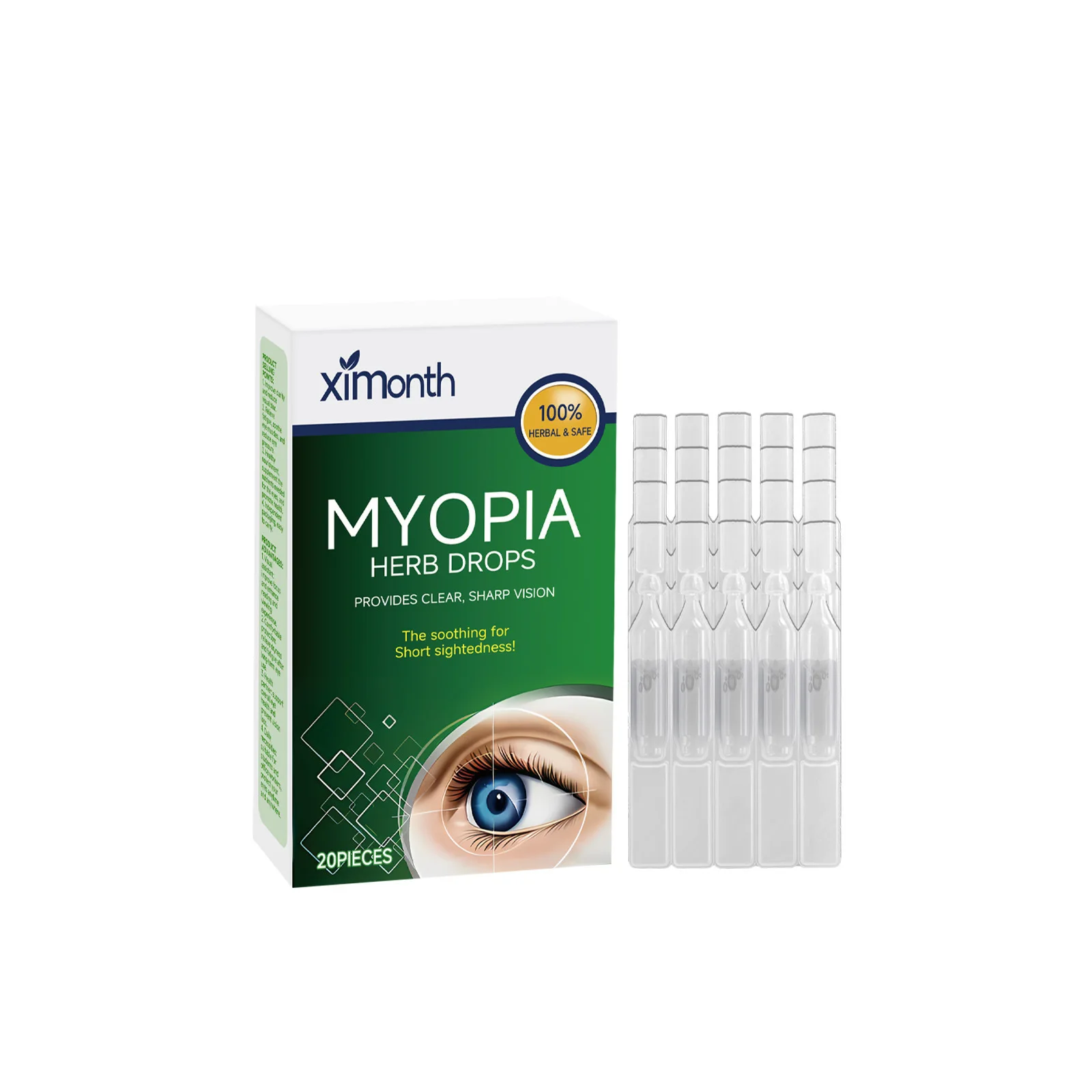 Myopia Treatment Eye Drops Vision Restore Reduce Eye Dry Itchy Fatigue Eyeball Black Shadow Removal Blurred Vision Cure Drops