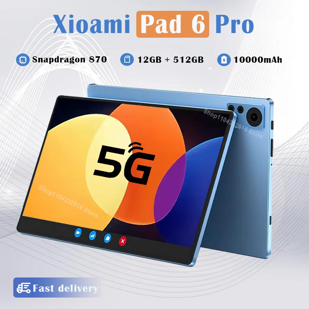 Global Version Mi Pad 6 Pro Tablet PC Android 12 16GB 1T 5G Dual SIM Phone Snapdragon 870 PC Dual SIM Card 5G WIFI Tablet