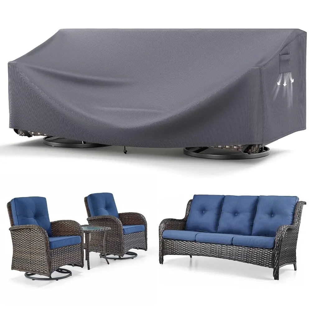 

Patio Furniture Cover 1 Pa For One Of The 2 Chairs/3 Pieces Set/Sofa - Waterproof 600D Ox Fabric Heavy Duty Outdoor Rocker