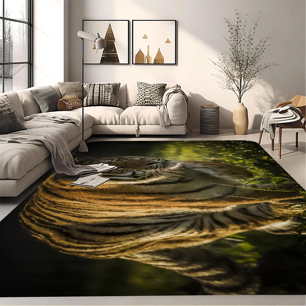 

Animal Pattern White Tiger Floor Mat Bathroom Mat Kids Room Bedroom Balcony Anti-Slip Doormat Living Room Bedside Area Rugs