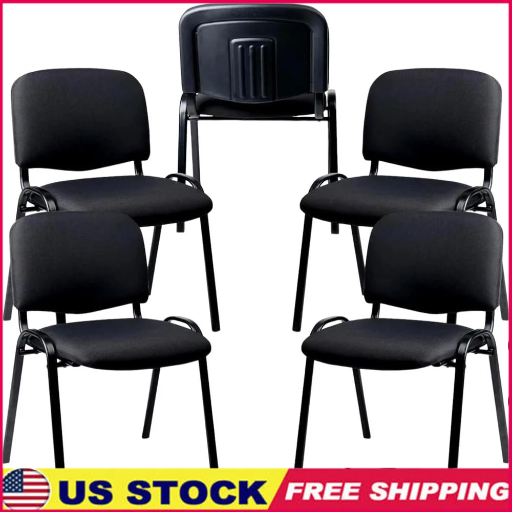 Stackable Waiting Room Chairs with Upholstered Fabric Seat Back Support Office School Church Reception Durable Metal Frame