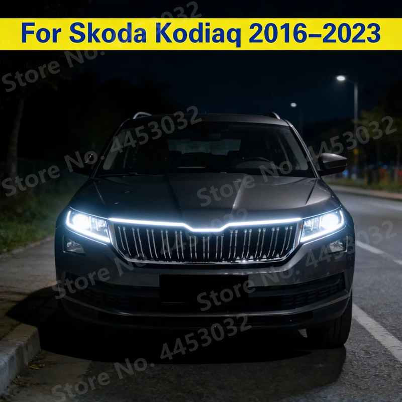 

DRL LED Car Headlight For Skoda Kodiaq 2016-2023 Scan Starting Daytime Running Light Waterproof Fog Light 12V