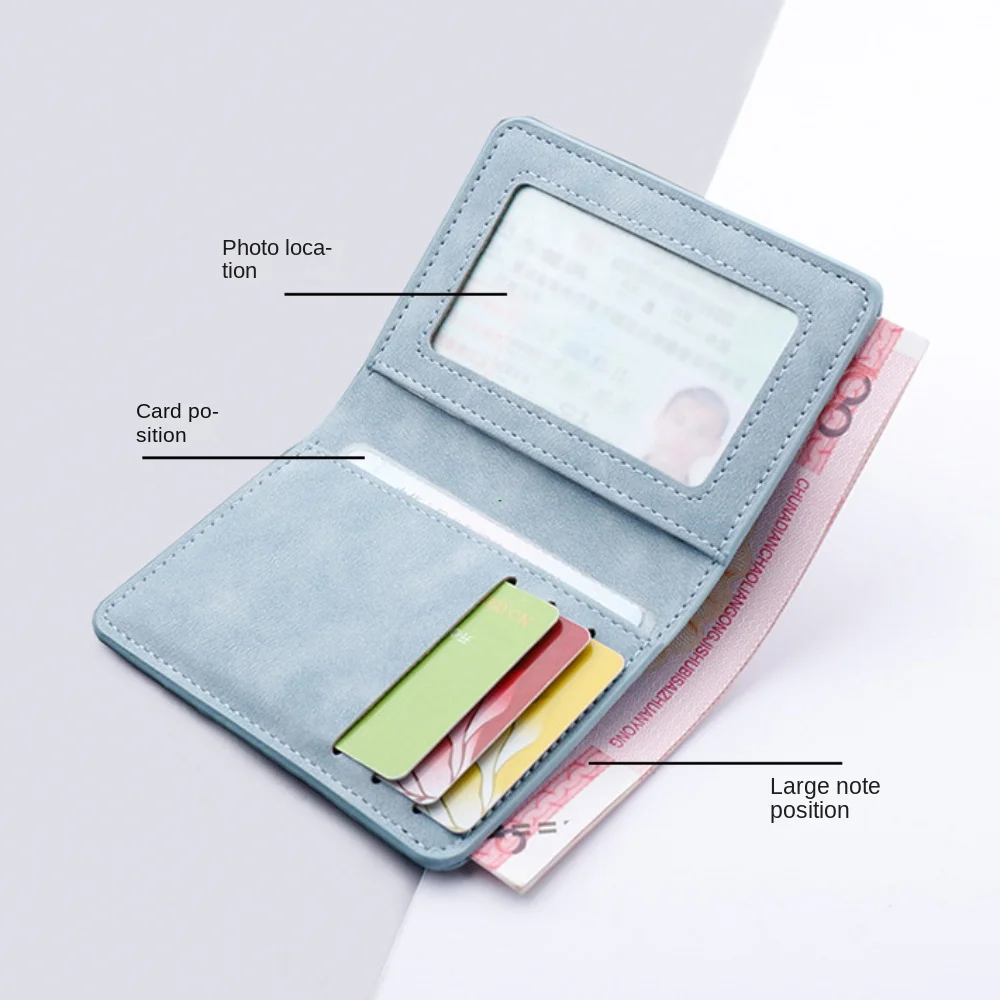 Portfel męski/damski na karty kredytowe/identyfikacyjne, wielokomorowy portfel na karty, składany portfel dwukrotny, mały portfel, czarny/szary portfel na monety