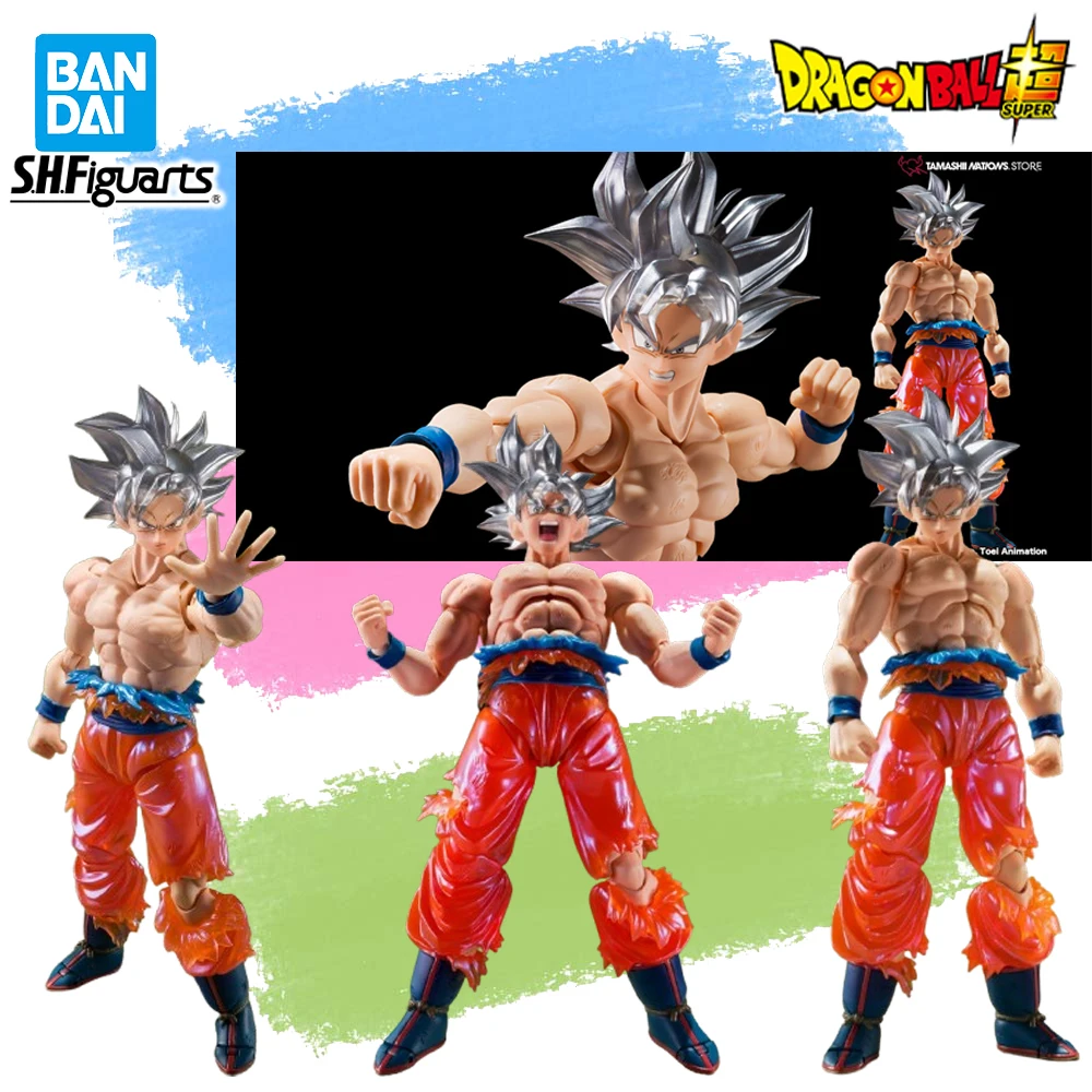 

В наличии Оригинальная фигурка BANDAI SHFiguarts Dragon Ball Super Limits Super Surpassed Ultra Instinct Son Goku, аниме-модель для коллекционирования