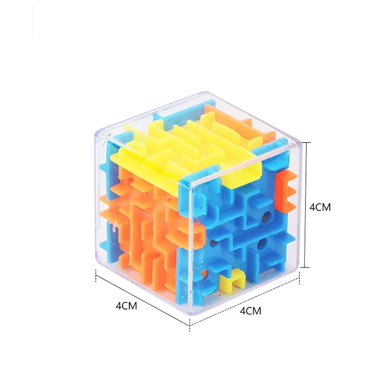 Mini 3D Maze Magic Cube Six-sided Transparent Puzzle Speed Cube Rolling Ball Cubes Maze Toys For Children Stress Reliever Toys