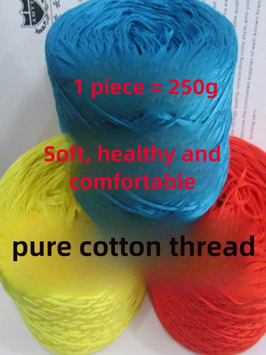 250g 6ply Puur Katoenen Garen voor Hand Breien Babykleertjes Sjaals Sjaal Poppen Kant Vest Diy Comfortabele Zachte Gladde draad