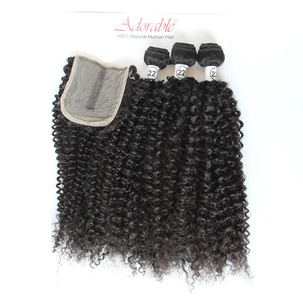 Adorable Animal Mix  Synthetic Hair  Full Pack Solution  extensions Water 3+1 With T Part Lace Closure