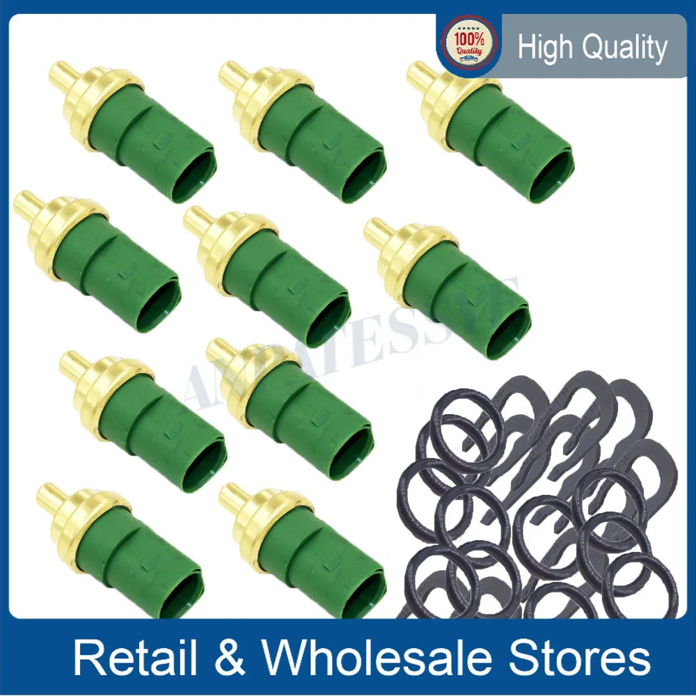 

10Pcs 059 919 501 A Green Auto Car Engine Coolant Temperature Sensor Water Temp Switch TS477 For Passat Golf 078 919 501C