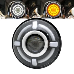 5 3/4 5.75 inch led projector headlight White DRL Halo Angel Eyes For Yamaha For Harley Sportster 1200 883 Street 500 750