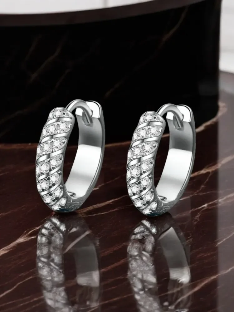 

Hot Sales-Silver Earrings Jewelry GRA Moissanite 925 Sterling Silver Earrings Romantic Light Luxury Fashionable And Simple Earri