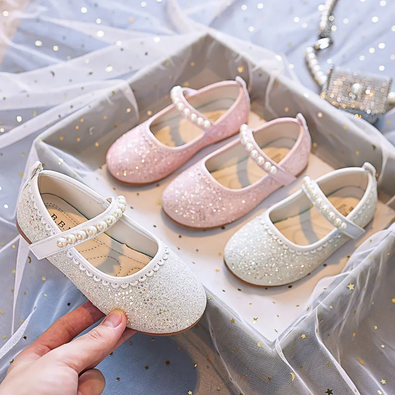 Ragazze Mary Janes for Party Wedding show scarpe in pelle perle eleganti scarpe da principessa Chic scarpe per bambini scarpe antiscivolo