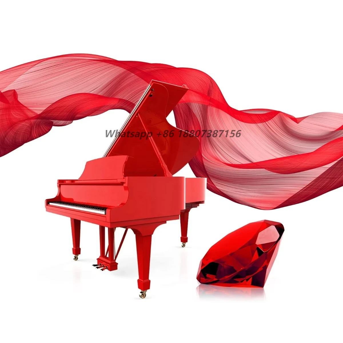 Baby Grand Piano with Self Playing Disc Player