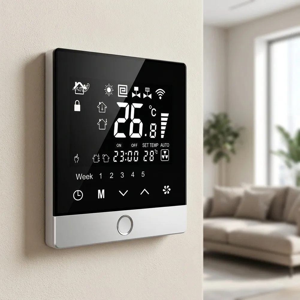 for Smart Programmable WiFi Thermostat Compatible with Central Air Conditioning Systems 220V 40C Temperature Range