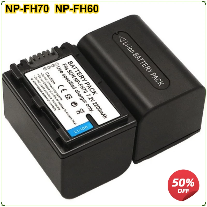 Digital Battery NP-FH70 NP-FH60 NPFH70 NP FH60 FH70 for SONY DCR-SX60 HDR-UX7E UX7 UX5E TG1 TG3 TG5V AC-VQH10 HXR-MC1 Camcorder