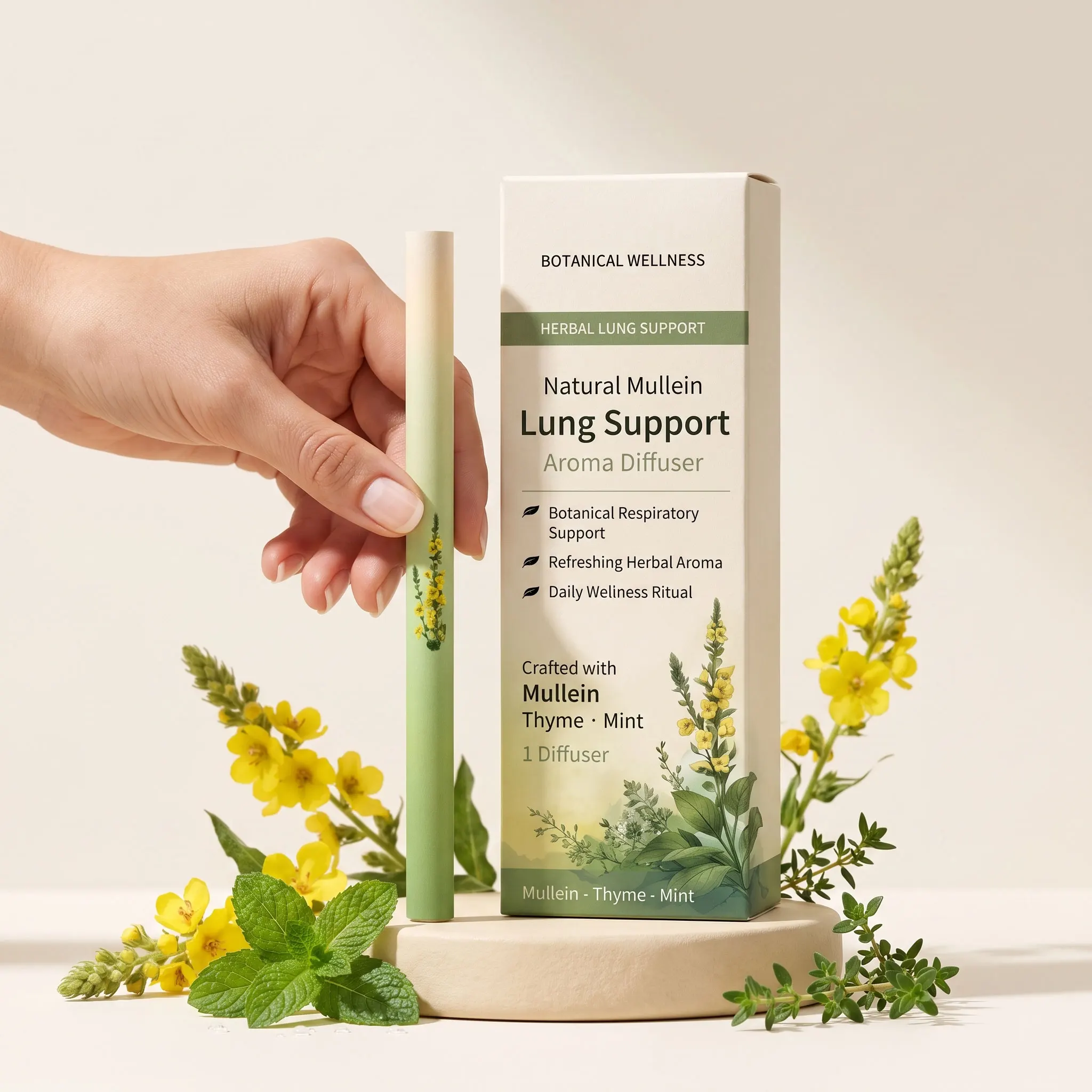 Herbal Essence Diffuser Pen Natural Herbal Aromatherapy Pen Lung Cleansing Clear Breathing Improvement Boost Energy Relax Senses